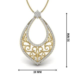 Ishi Diamonds 18K Gold Precisee Lab Grown Diamond Pendant - Product Image 2