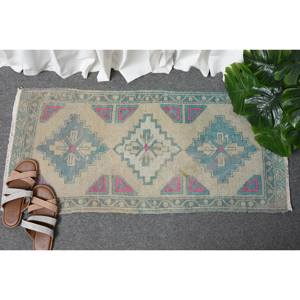 พรมขนสัตว์3.4ft สีเบจสีน้ำเงินคลาสสิก1.6 x แบบแฮนด์เมดรูปทรงสี่เหลี่ยมผืนผ้าตุรกีสำหรับห้องนั่งเล่นขนาดใหญ่สำหรับวัยรุ่น - Product Image 4