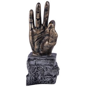 Décoration d'intérieur, statue de main en bronze avec base, objet décoratif, décoration de table de salon, sculpture antique, faite à la main - Product Image 2