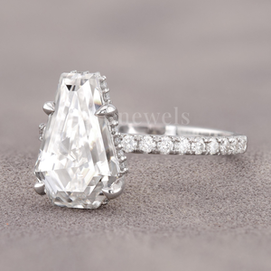 Anillo de declaración gótica de lujo para hombres y mujeres, Diamante de corte ataúd Original y moissanita cultivada en laboratorio, joyería fina de oro y plata - Product Image 2