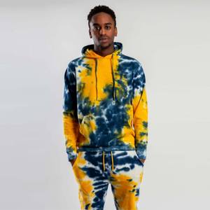 Trendy Men Tie-Dye Sweatsuit - Cozy and Stylish <b>Two</b>-<b>Piece</b> Loungewear <b>Set</b> Perfect for Casual Wear and <b>Lounging</b> - Product Image 1