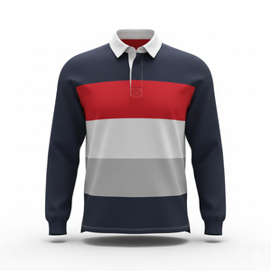 Camiseta de rugby transpirable vintage de peso pesado para hombre manga larga sólida para punto 100% algodón - Product Image 4