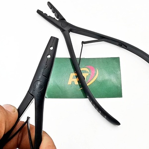 Pince à extensions à 2 trous en acier inoxydable de qualité professionnelle, écologique, avec logo personnalisé, outil capillaire de haute qualité - Product Image 3