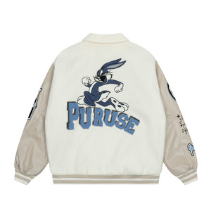 Chaqueta con letras de lana para hombre de estilo callejero, logotipo personalizado, abrigo universitario corto OEM ODM de talla grande para chaqueta universitaria escolar de invierno - Product Image 6