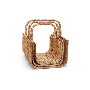 Porte-bûches en jacinthe d'eau rustique tissé à la main, rangement pour conteneur avec poignée, prix de gros du Vietnam - Product Image 2