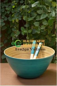 Best Seller 100% Natural Bamboo Salad Bowl Customized Design Eco-Friendly Stocked From Vietnam Eco2go Vietnam - Product Image 3