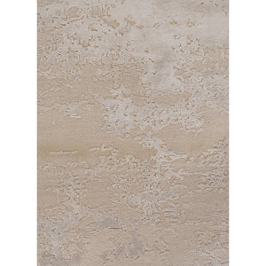Alfombra Kavi Ivory de Lana y Seda de Bambú Anudada a Mano, Diseño Abstracto para Decoración de Sala de Estar Juvenil, 9x12 Pulgadas, Modelo Esk-431(Fr) - Product Image 3