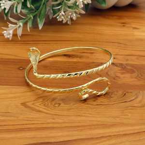 Brazalete Ajustable de Latón Estilo Boho Étnico con Diseño de Serpiente Dorada, Brazalete de Moda Unisex para Uso Diario - Product Image 2