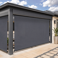 Stores à rouleaux électriques encastrés pour extérieur, pare-soleil coupe-vent en tissu, protection solaire