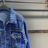 Kivotech personnalisé vente en gros à la mode veste en jean pour les femmes bouton à manches longues solide hiver tissu chauffant imprimé caractéristiques
