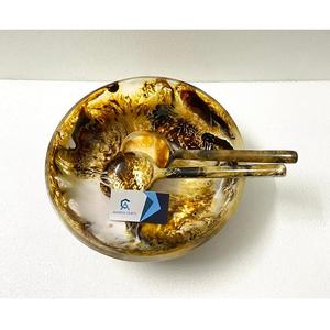 Bol à salade tourbillon blanc de qualité supérieure et ensemble de serveur outils de service de table en résine moderne pour les fêtes bols de cuisine de dernière conception - Product Image 2