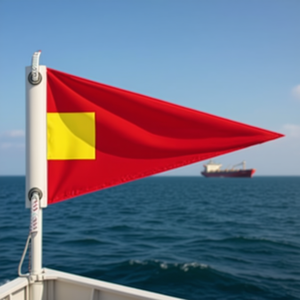 ธงสัญญาณทางทะเล รุ่นที่สี่ ขนาด 120x96 ซม. สีแดง พร้อมสี่เหลี่ยมสีเหลือง - Product Image 2