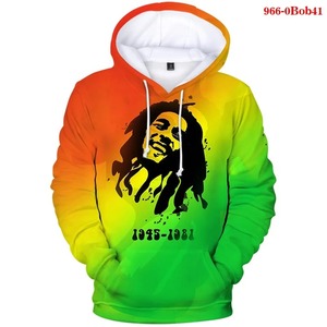 Sweat-shirt à capuche unisexe en tissu uni, style streetwear décontracté, coupe-vent, motif 3D Rasta Reggae, pour l'automne - Product Image 4
