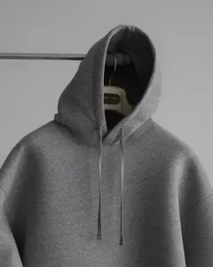 Sudadera con capucha de gran tamaño con cremallera y forro polar de algodón 600 GSM 100% para hombre de invierno con estampado personalizado-Servicio OEM - Product Image 4