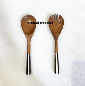 Kitchen Decor Cutlery Wood And <b>Resin</b> Salad Cutlery With <b>Resin</b> Handle Spoon Multiple <b>Colour</b> Designs Kitchen Accessories for Home - Product Image 4