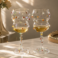 Copa de Vino de Cristal Vintage de Lujo, Gran Capacidad, Diseño Brillante, Venta al por Mayor, Logotipo Personalizado OEM