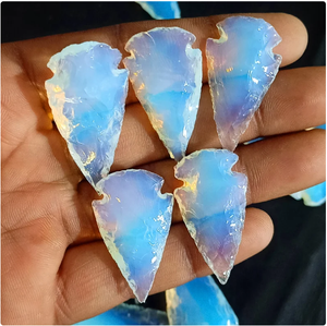 Venta al por mayor Opalite Arrowhead cristales curativos hechos a mano Opalite Arrowheads ágata piedra preciosa Opalite Arrowhead para la venta - Product Image 3
