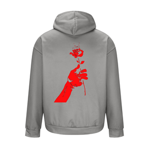 OEM Custom Logo Design <b>Men's</b> Regular Fit 100% Cotton Fleece Pullover <b>Hoodies</b> <b>Grey</b> Custom Graphics Printed for Winter Season - Product Image 2