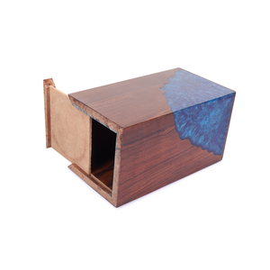 Blue Epoxy Rosewood Cremation <b>Urn</b> Handcrafted Memorial funeral <b>large</b> <b>Urn</b> for Human And pet Ashes Memorial keepsake for Humans - Product Image 2