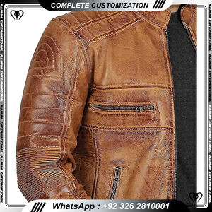 High Quality <b>Men's</b> Leather <b>Jacket</b> Slim Fit <b>Jacket</b> Motorcycle Biker <b>Racer</b> Style <b>Jacket</b> - Product Image 6