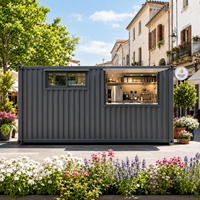 Restaurant en conteneur maritime sur mesure, bar à café modulaire de 20 pieds, kiosque avec panneaux isolés pour une utilisation en extérieur par tous les temps