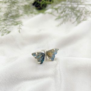 Mettant en vedette la mode papillon bijoux en gros Labradorite CZ pierres précieuses bague de réglage à la fois pavé et griffe paramètres pour les femmes - Product Image 2