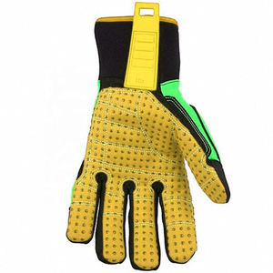 Gants de sécurité en cuir synthétique pour hommes avec logo personnalisé pour les travaux de mécanicien et de jardinage avec patch en caoutchouc - Product Image 6