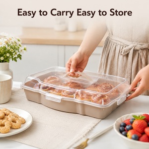 Caja de Plástico Transparente Rectangular para Pasteles, con Tapa, Resistente al Agua, Apta para Lavavajillas, Fácil de Limpiar, con Asas, para Almacenamiento de Alimentos - Product Image 2