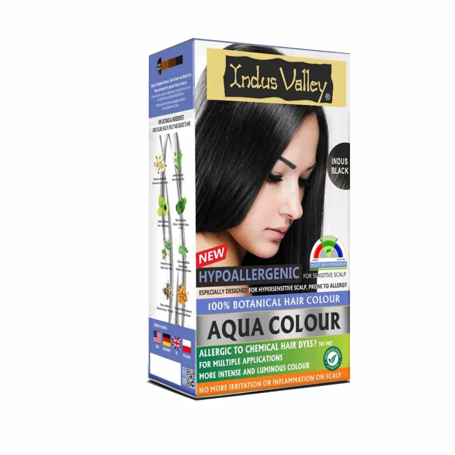 Indus Valley Aqua Hair Color Indus Black Gray Coverage Hair Dye Allergy Free Organic Hair Color OEM private label