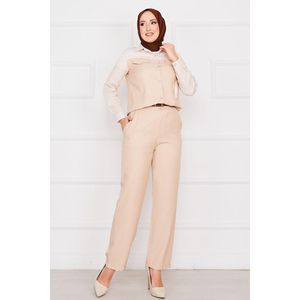 Ensemble 2 pièces rayé avec poche à rabat beige - Product Image 4