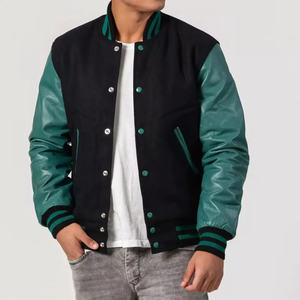 Vente en gros tendance Vestes pour hommes Veste d'hiver en cuir véritable élégante Veste universitaire en laine OEM au design personnalisé pour hommes - Product Image 6