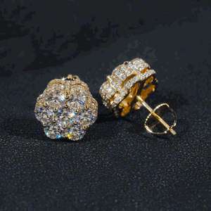 925 Plata de Ley 3,00 TCW corte redondo oculto Halo Moissanite pendientes para mujer/regalo de aniversario joyería para sus tachuelas de diamante - Product Image 2