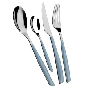 Juego de cubiertos con mango azul en acero inoxidable con acabado pulido con espejo Cubiertos perfectos Artículos de comedor Elegantes eventos de boda - Product Image 1