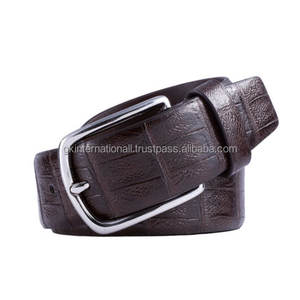 Ceinture formelle en cuir véritable Vintage pour hommes de style Cowboy de haute qualité de l'Inde ceinture d'affaires formelle personnalisée pour hommes - Product Image 6