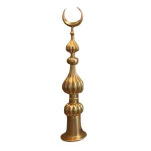 Minaretes de Latón Hechos a Mano Económicos, Artesanía Árabe de Estilo Religioso con Acabado Pulido en Oro, Hermosa Decoración Metálica - Product Image 1