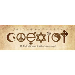 Modern Style Coexist <b>Poster</b> Made of Paper for Wall Decor - Product Image 1