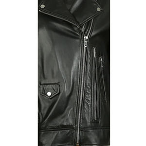 Veste de moto d'hiver pour femme en cuir véritable de mouton, doublée de laine, fermeture éclair, solide, chauffante, coupe-vent, sur mesure, 100% authentique - Product Image 3