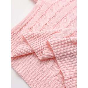 Suéter Casual Rosa para Mujer, Cuello Redondo, Tejido de Punto, Apliques Florales de Corazón, 100% Acrílico, Mangas Farol, Transpirable y Cálido para Otoño/Invierno - Product Image 6