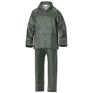 Heavy Duty Waterproof Polyester/PVC Unisex Adult Rainsuit Set Hooded <b>Jacket</b> & Pants Bulk Wholesale OEM ODM Custom Logo - Product Image 1