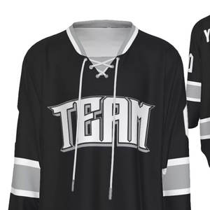 Jersey de Hockey Personalizado en Negro, Gris y Plateado, Estilo Único, Transpirable, Tejido Ecológico de Poliéster/Algodón, el Mejor - Product Image 6