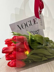 Sac de transport transparent personnalisé avec logo pour bouquet de fleurs, sac d'emballage imperméable pour bouquet de fleurs, boîtes à roses, emballage pour fleurs - Product Image 5