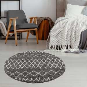 Tapis d'intérieur en fourrure gris foncé de style marocain, série 940 - Product Image 2