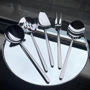 Ensemble de couverts à tête en argent avec manche en or élégant couverts modernes en acier inoxydable pour les repas, les fêtes de mariage et la cuisine - Product Image 5
