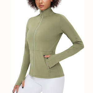 Chaqueta de Yoga para Mujer con Diseño de Logotipo Totalmente Personalizado, Precio al por Mayor, Antiarrugas, Transpirable, Reversible, Tejida y Ecológica - Product Image 5