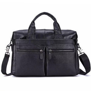 Original Black <b>Men</b> Genuine Leather Handbags Large Leather 14" Laptop <b>Messenger</b> <b>Bags</b> Business <b>Men's</b> Travel <b>Bags</b> by Maximize Wear - Product Image 1