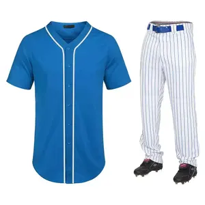 Uniformes de Béisbol Transpirables de Manga Corta con Botones, Tallas Grandes, Nombres y Números de Equipo Personalizados, 100% Poliéster - Product Image 5