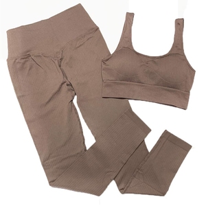 Conjunto de Yoga para Mujer, Moderno y Cómodo, de 2 Piezas, Sujetador Deportivo Comprimido y Pantalones Cortos, Transpirable, Color Sólido, Ropa Deportiva para Adultos - Product Image 1