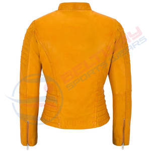 Mode dame lavé professionnel fabriqué en usine 2024 vestes vertes en cuir de haute qualité pour dames nouveau Style femmes hiver - Product Image 2