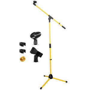 5 Core Mic Stand Floor Height Adjustable <b>Tripod</b> Microphone Stands w Extending Telescoping Boom Arm - Product Image 1