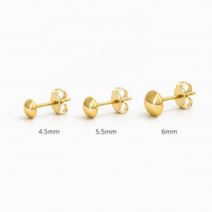 JJ BRAVO ต่างหูทองคำแท้ 14K ทรงโดมขัดเงา สไตล์มินิมอล สำหรับทุกเพศ ใส่ได้ทุกวัน - Product Image 4